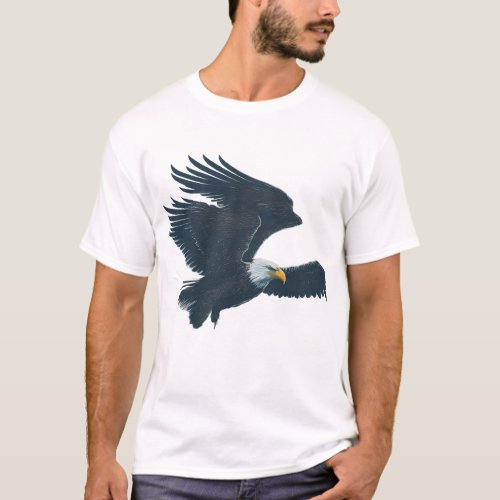 T_Shirt with majestic flying eagle design