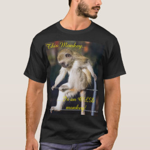 T Shirt with Monkey and Slogan