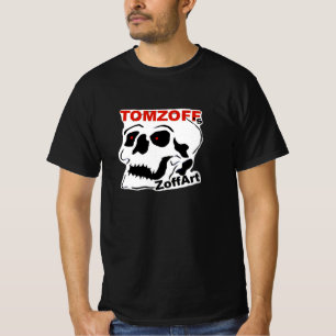 T-shirt with skull plus text: "TOMZOFF's ZoffArt"