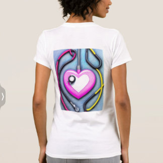 T shirt with stethoscope in heart shape