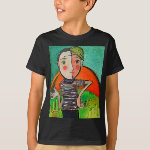 T_shirt with stylized boy genius image