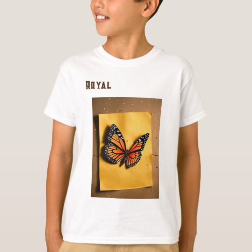 T shirt with the design of butterfly 