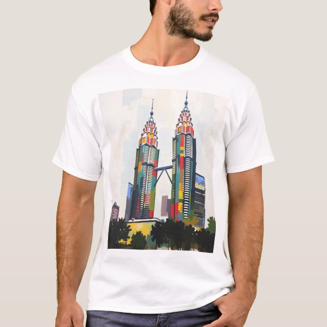 T-Shirt With The Petronas Towers In Malaysia  (Front)