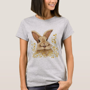 T-shirt with the print Happy Bunny in Golden Tone