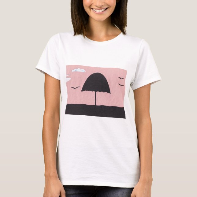 T-Shirt with Umbrella Design (Front)