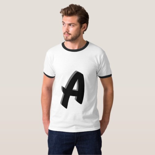 T_Shirt with Whimsical Alphabet Letter A