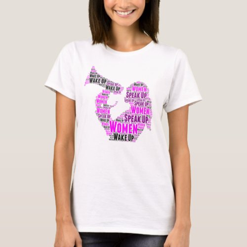 T_Shirt Women Wake Up Speak Up pink black