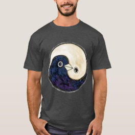 T shirt Yin Yang design peace doves