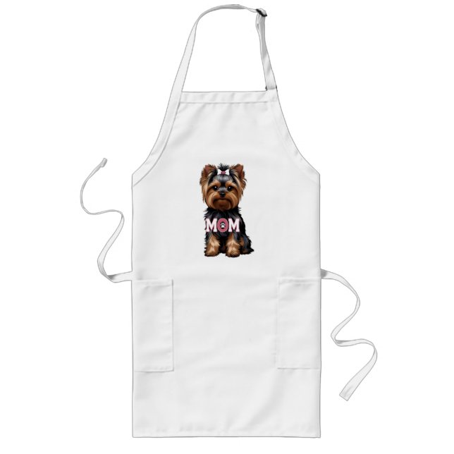 T-Shirt Yorkie Mom Long Apron (Front)
