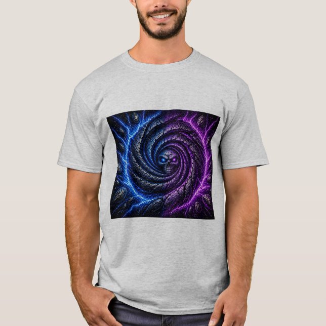 T-ShirtFire vs Ice Skull Vortex Optical Illusion | T-Shirt (Front)