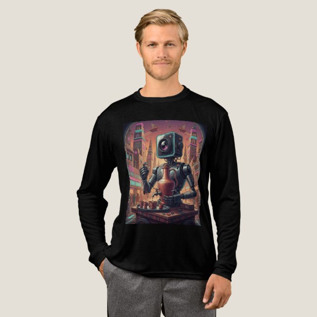 T-ShirtRobot Juice Seller – Futuristic Egyptian St Tri-Blend Shirt (Full Front)