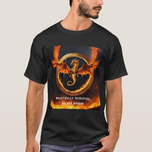 T_shirts beautifully terrifying golden dragon