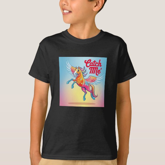 T-Shirts For Kids Ai  Design Theme of Flying Horse (Front)