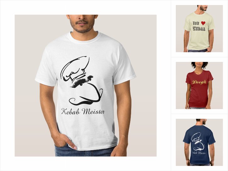 T-shirts with Love Persian Food themes