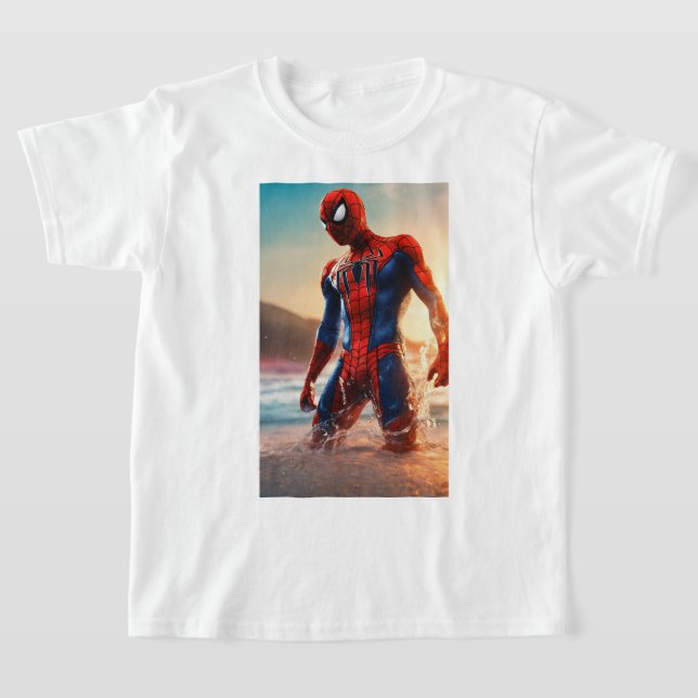 T-ShirtWeb-Slinging Hero: Spider-Man Tee for Boys" (Laydown)