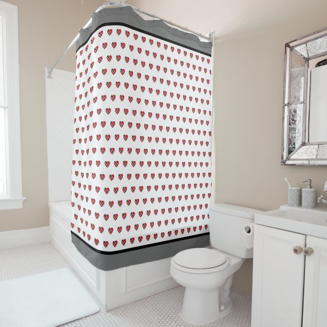T&T Heart Flag Shower Curtain (In Situ)
