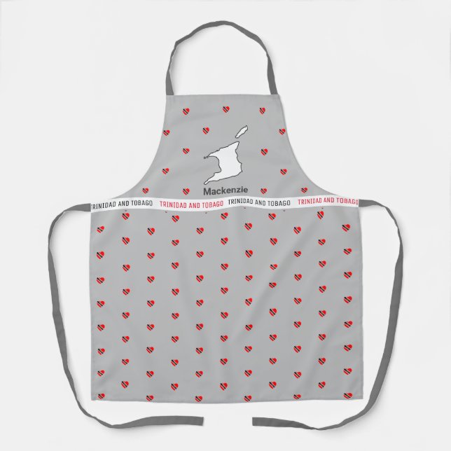 T&T Map with Heart Flag and Your Name Apron (Front)