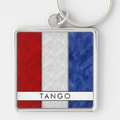 T Tango Nautical Signal Flag  Your Name Keychain