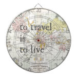 T Travel Is To Live Dartboard With Darts at Zazzle