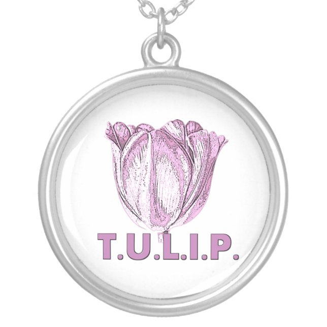 T.U.L.I.P SILVER PLATED NECKLACE (Front)
