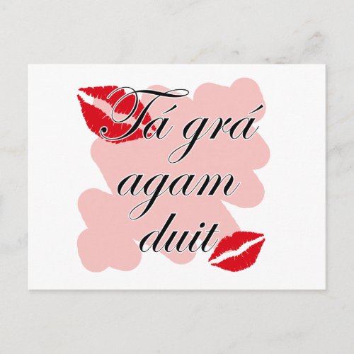 T gr agam duit _ Irish Gaelic I love you Postcard