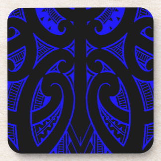 Ta Moko traditional Maori tattoo design koru shape Beverage Coaster