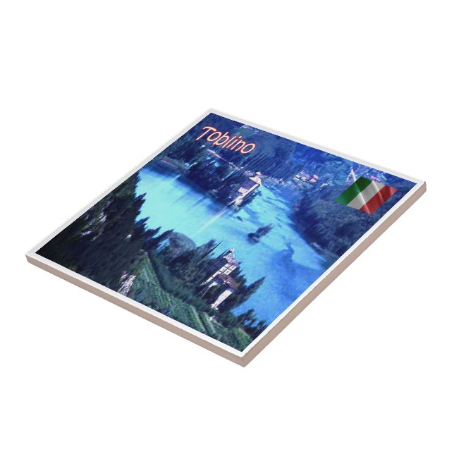 TAA020 TOBLINO Lake & Castle, Italy, Ceramic Tile (Side)