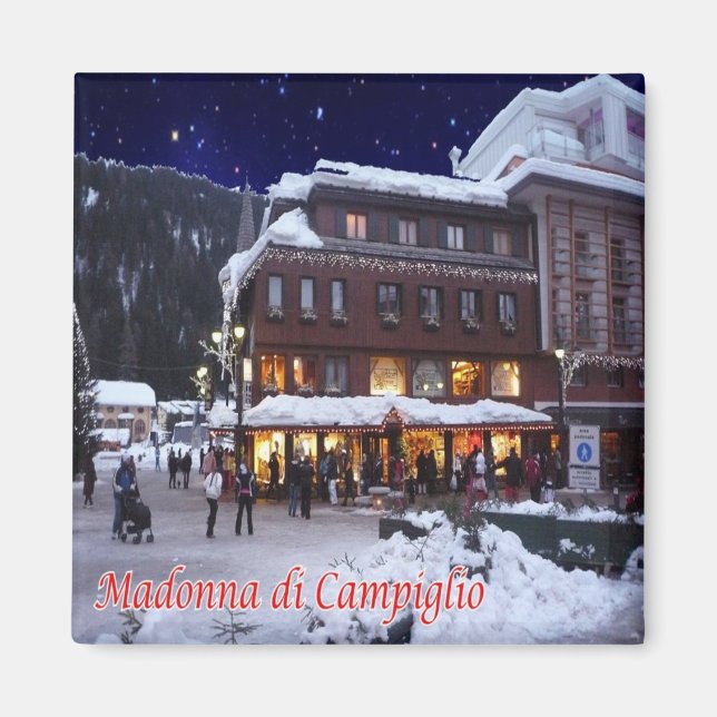 TAA035 MADONNA DI CAMPIGLIO With Snow, Fridge Magnet (Front)