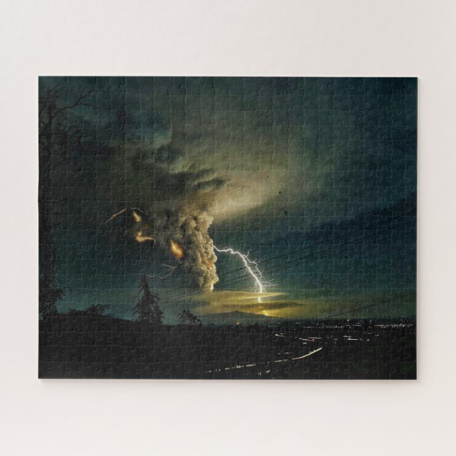 Taal Volcano Lightning Strike Jigsaw Puzzle (Horizontal)