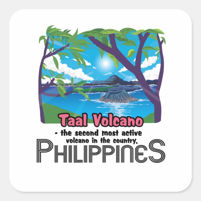 Taal Volcano Square Sticker (Front)