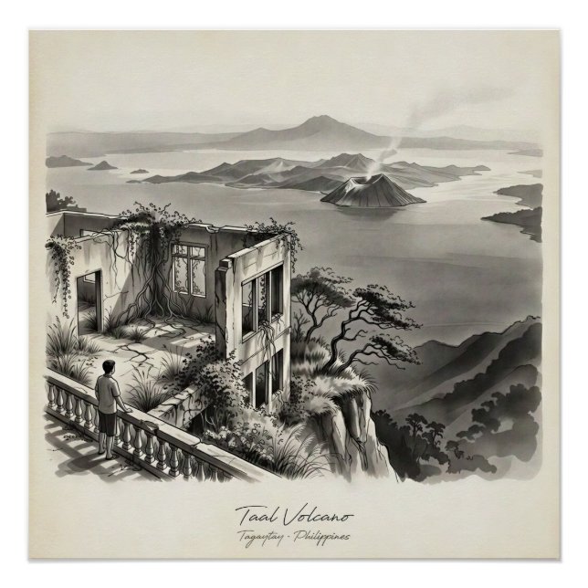 Taal Volcano Tagaytay Philippines Landscape Poster (Front)