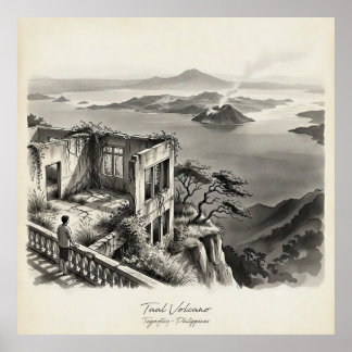 Taal Volcano Tagaytay Philippines Landscape Poster