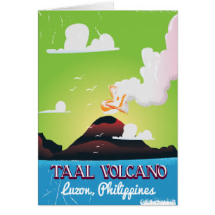 Taal Volcano Volcano Philipp vintage travel poster Cards