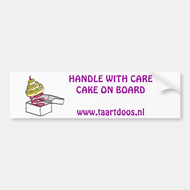 taartdoos logo, Voorzichtige rijderTaart aan bo... Bumper Sticker (Front)