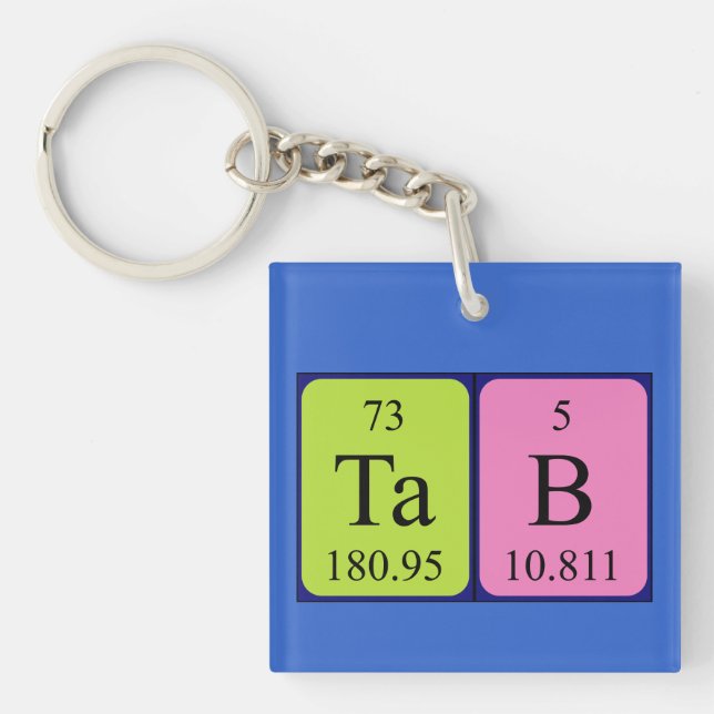 Tab periodic table name keyring (Front)