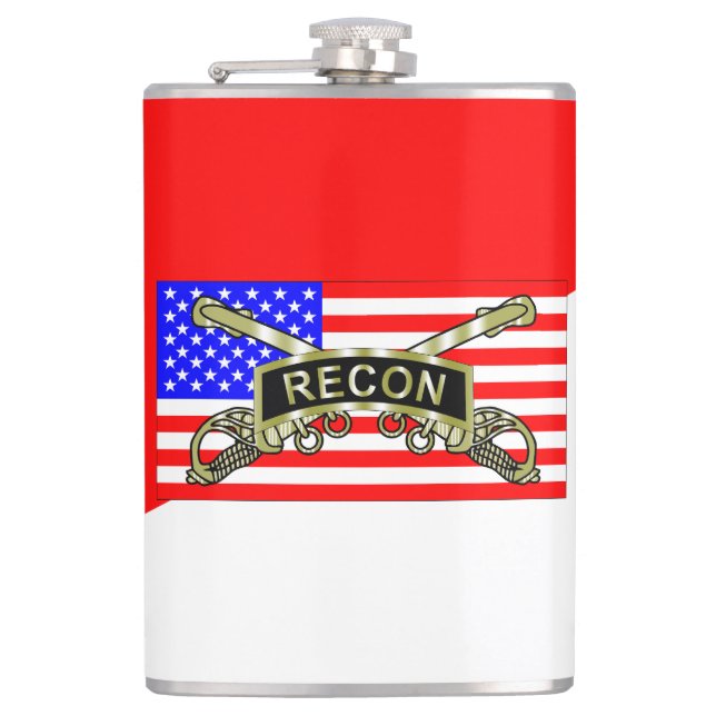 Tab, Sabers & Stripes Vinyl Warped Flask (Front)