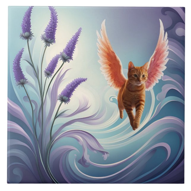 Tabby Angel Decorative Tile (Front)