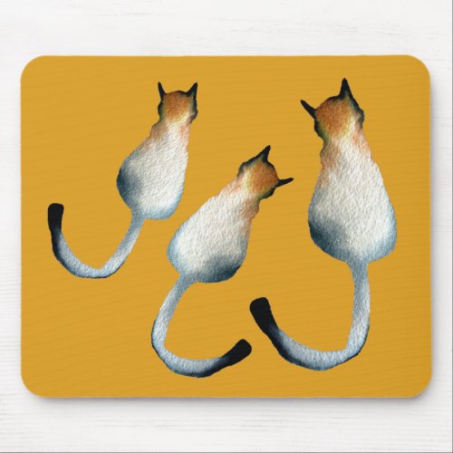 Tabby black and brown cat illustration mouse pad