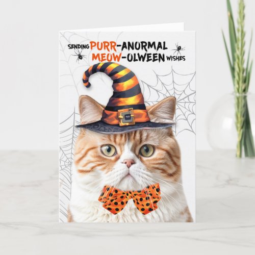 Tabby British Halloween Cat PURRanormal MEOWolween Holiday Card