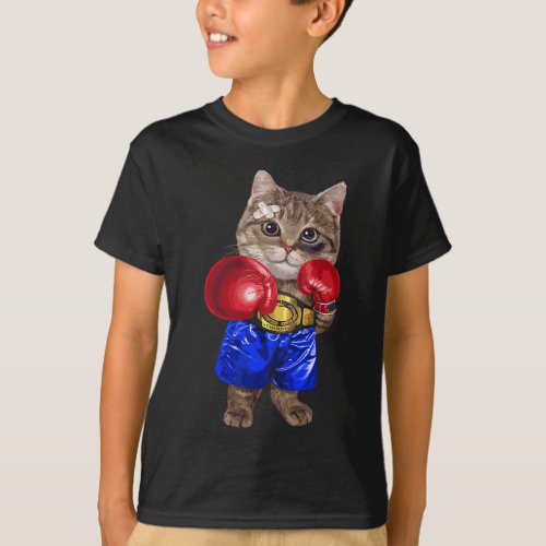 Tabby Cat as Boxing Champion Boxer T_Shirt