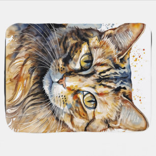 Tabby Cat Baby Blanket