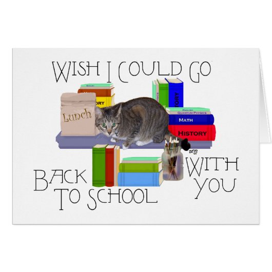 Tabby Cat Back to School Cards (Front Horizontal)