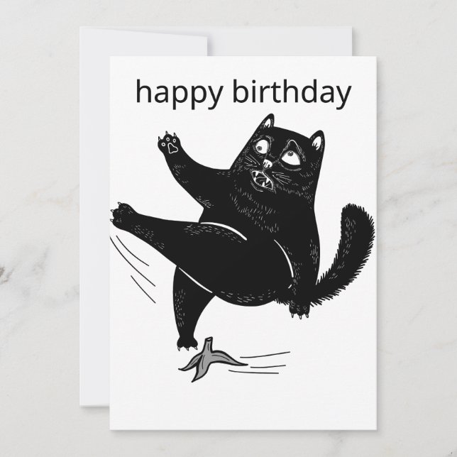 Tabby Cat Birthday Card, Cat birthday Cat, Tabby B Invitation (Front)