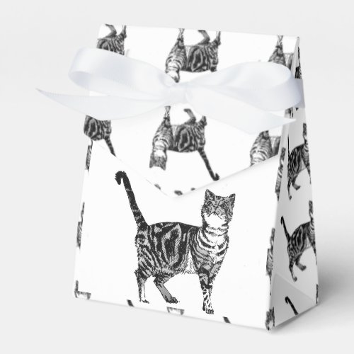 Tabby Cat Black Birthday Party Cake Favor Box