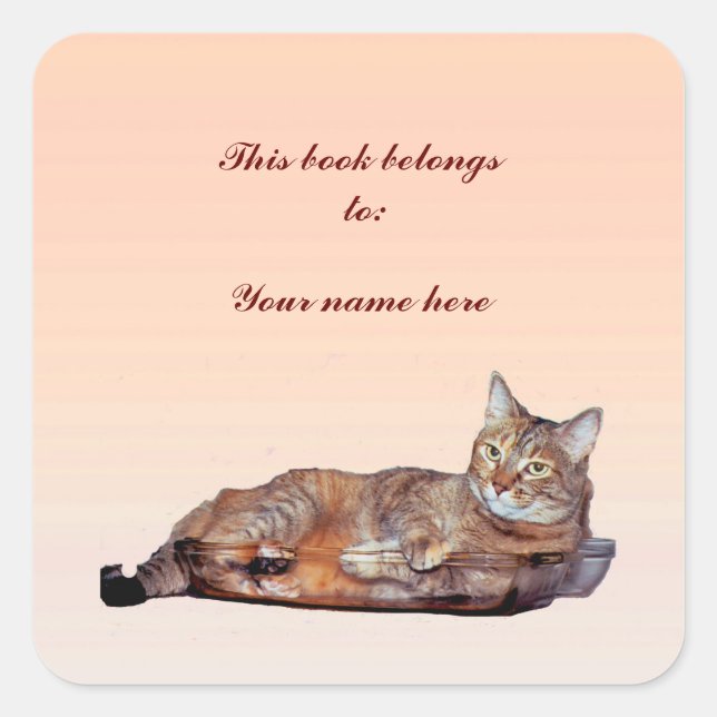 Tabby Cat Bookplate (Front)