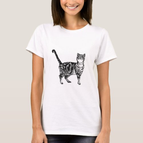 Tabby Cat cats cute striped pets T_Shirt