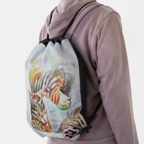 Tabby Cat Cats Painting Whimsical Girls Backpack