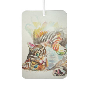Tabby Cat cats pet art Watercolor Ladies Air Freshener