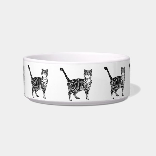 Tabby Cat cats Striped feline kitty Drink Bowl (Front)