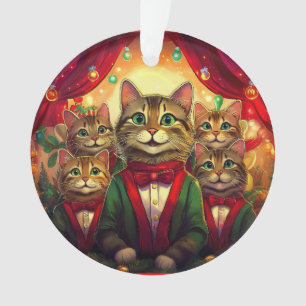 Tabby Cat Christmas Choir Ornament